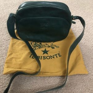 Il Bisonte Dark Green Leather Shoulder/Crossbody